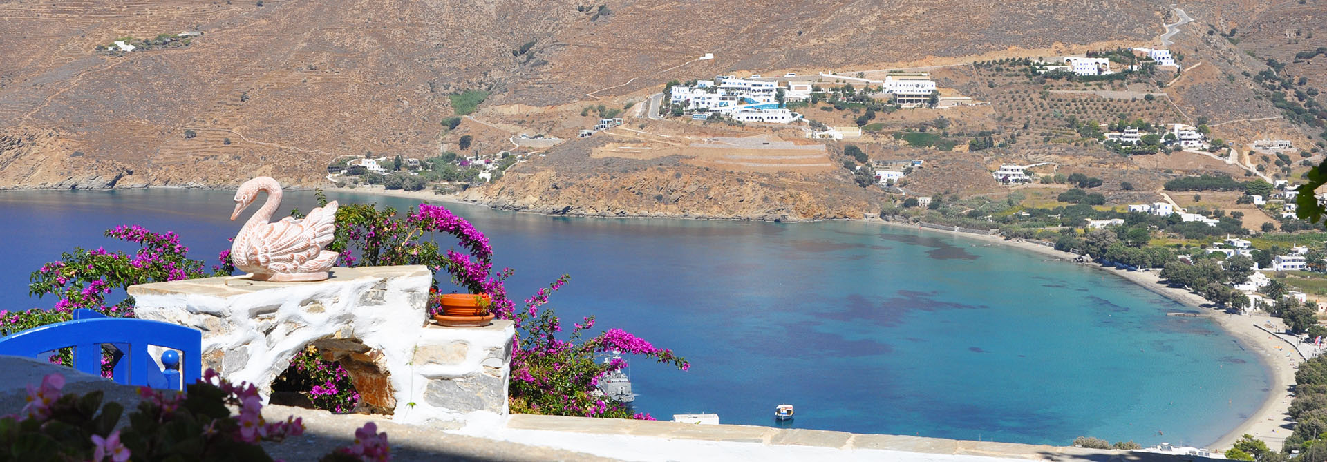 Accommodation View over Aegiali bay Amorgos